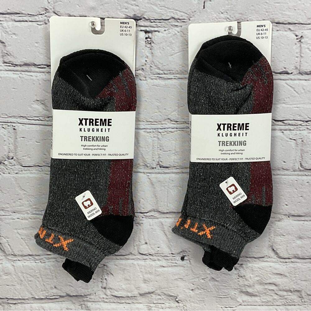 Xtreme Wool Blend Socks Men's Size 10-13 Multicolor Low Rise Trekking Hiking NWT